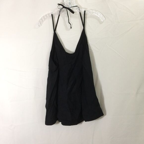 NEW Armani Exchange Sleeveless Baby Doll Top Black V-Neck Tie At Neck Black XL - Picture 4 of 7